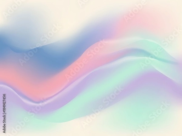 Fototapeta Abstract pastel gradients and soft flowing colors creating a tranquil and ethereal atmosphere with a smooth, gentle aesthetic for backgrounds