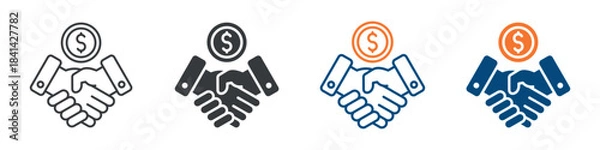 Fototapeta Sponsorship Icon Set Multiple Style Collection 