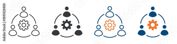 Fototapeta Teamwork Icon Set Multiple Style Collection 