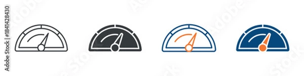 Fototapeta Performance Icon Set Multiple Style Collection 