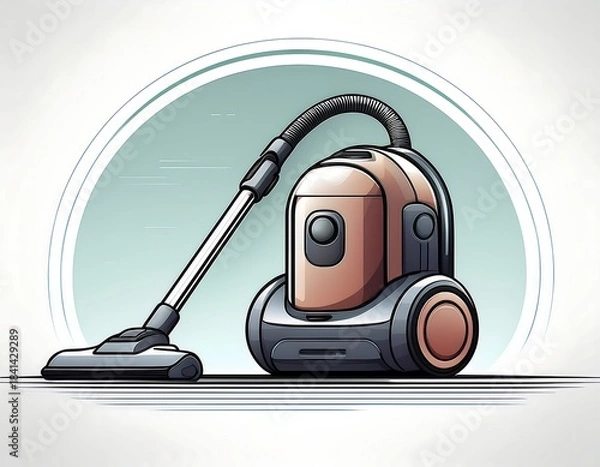 Fototapeta Stylized Modern Household Vacuum Cleaner Illustration Featuring Advanced Cleaning Technology for Efficient Home Maintenance and Spotless Floors