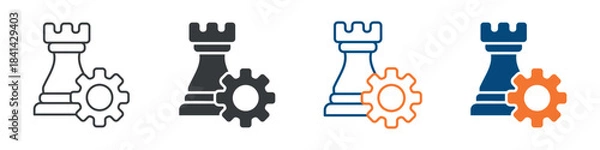 Fototapeta Strategy Icon Set Multiple Style Collection 