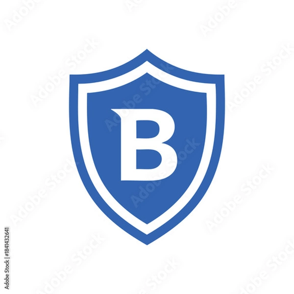Obraz Bold letter B logo inside a shield frame