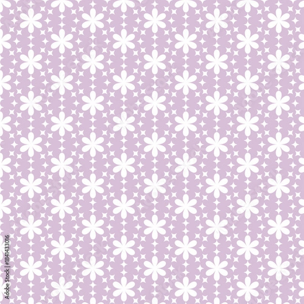 Obraz Delicate Flower Pattern in Soft Purple - Floral Geometric Background