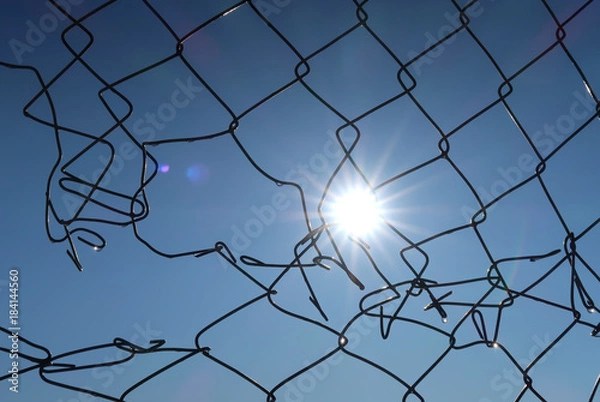 Fototapeta Chain link fence