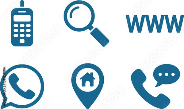 Fototapeta Contact us icons isolated on vector