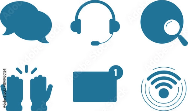 Fototapeta Communication icons isolated on vector