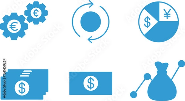 Fototapeta Set of finance and investment related vector icons