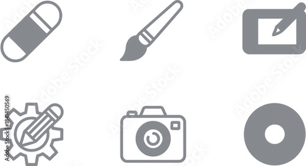 Fototapeta Set of graphic design icons isolated on