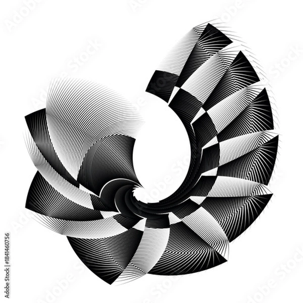 Obraz creative circle symbol, op art dynamic pattern, vector design element