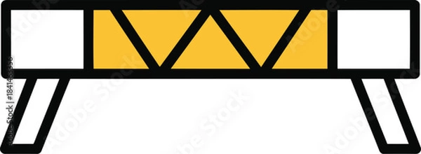 Fototapeta Construction barrier icon caution safety block vector