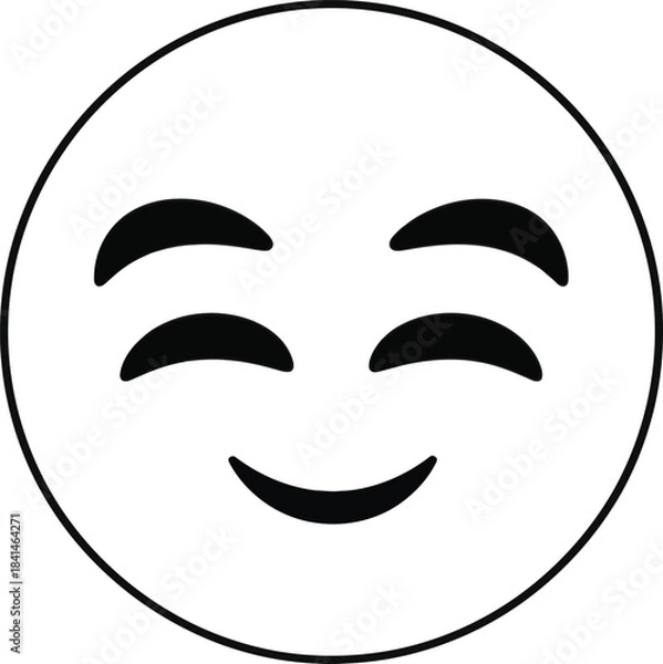 Fototapeta Smiling Face Emoji Minimal Vector