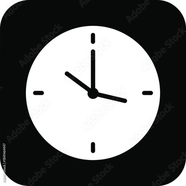 Fototapeta Round Clock Icon Minimal Vector