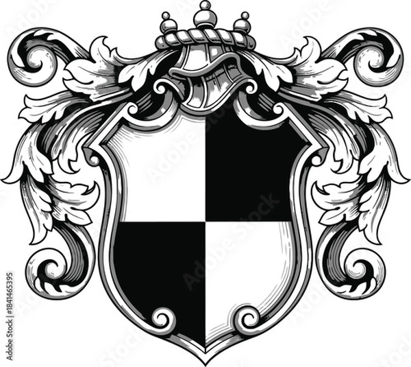 Obraz Vintage heraldic shield vector emblem