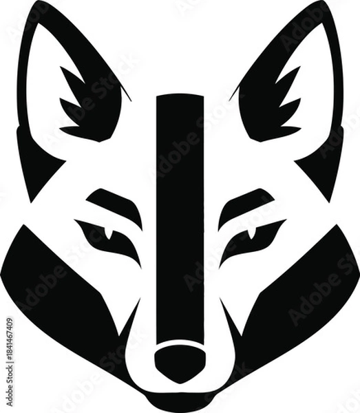 Fototapeta Fox face geometric minimal vector illustration