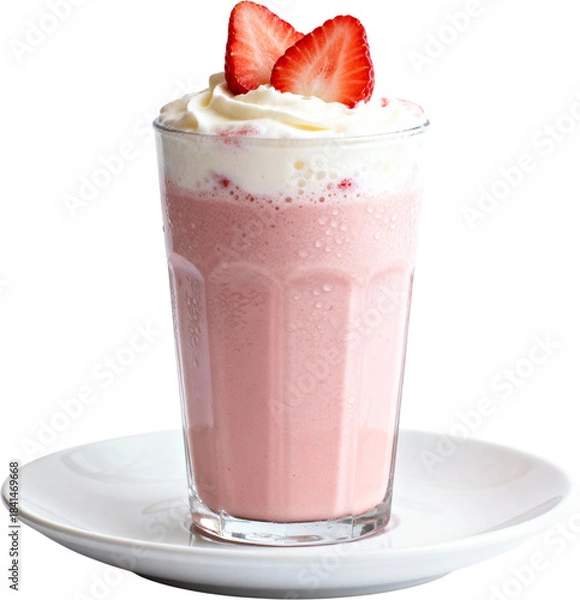 Obraz 따뜻한딸기라떼한잔흰배경