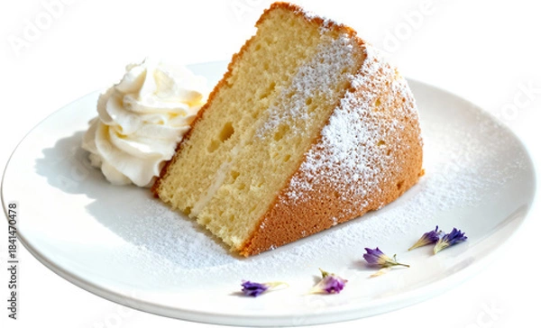 Obraz 얼그레이시폰케이크한조각과생크림디저트
