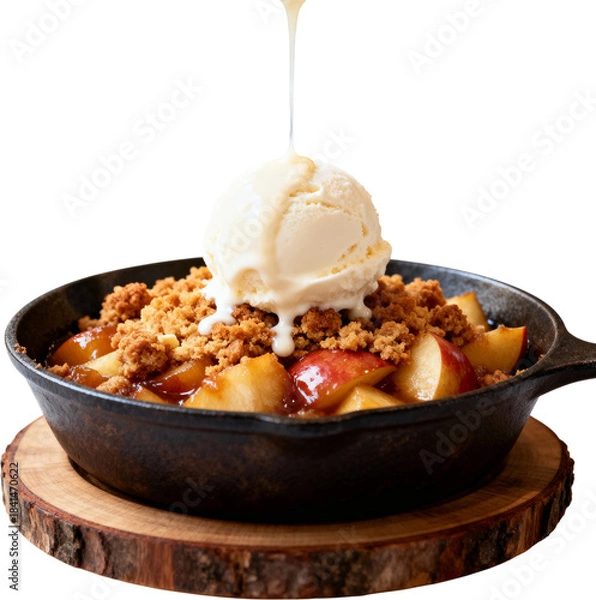 Obraz 주철팬에담긴애플크럼블과바닐라아이스크림