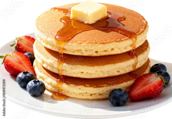 Obraz 흰접시위에쌓인팬케이크와시럽