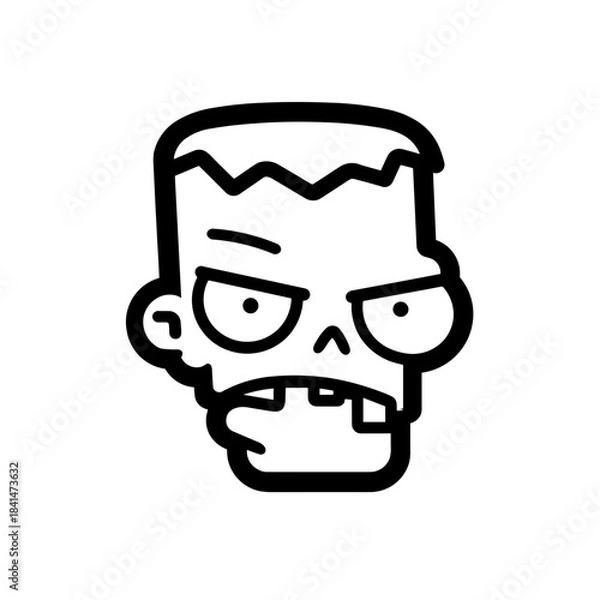 Fototapeta Minimalist zombie undead character vector icon