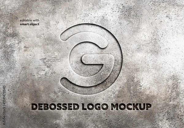 Fototapeta Debossed Logo Mockup
