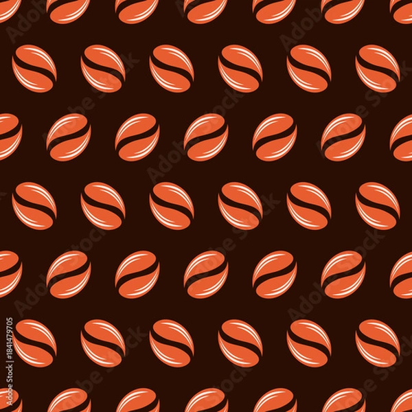 Obraz Coffee beans seamless pattern vector design