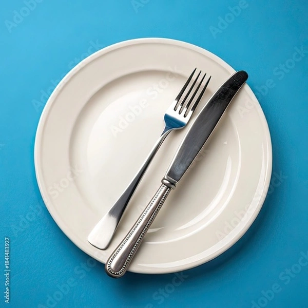 Obraz plate with cutlery