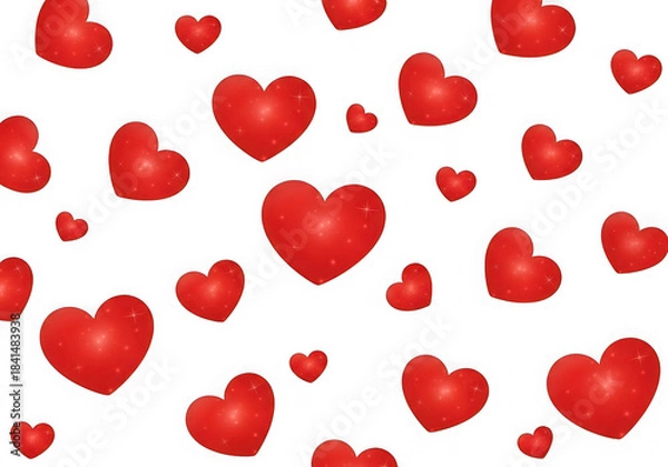 Fototapeta Red heart pattern romantic background