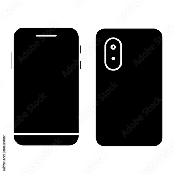 Fototapeta device and technology Glyph icon.  electronic devices and handphone, computer, equipment and electronics. smarphone, tablet, keyboard, computer monitor, laptop and camera symbol collection. vektor.