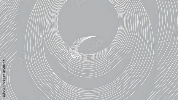Fototapeta disequilibrium. White arc patterns showing rotational motion trajectory on minimalist background. STEM education sheets, lab safety posters, designed for biotech research communications.
