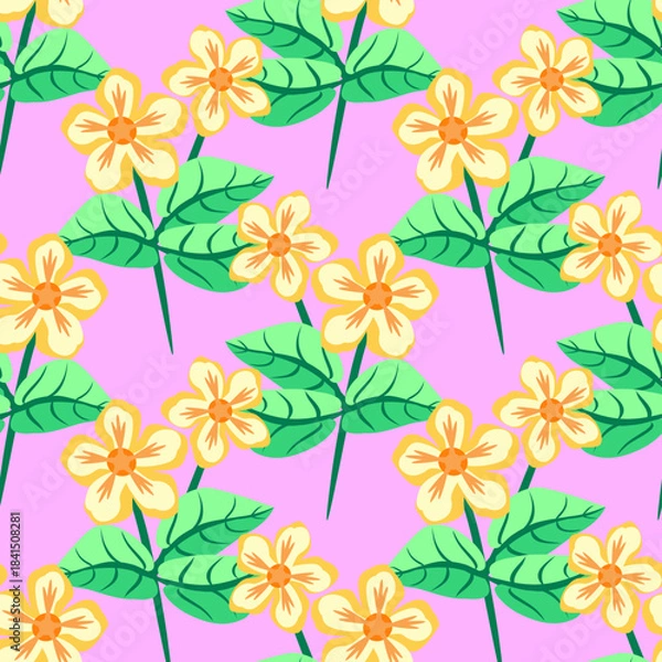 Obraz Vector - flower bouquet in color seamless pattern.