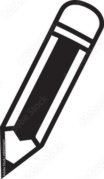 Fototapeta PrintSimple outline drawing of a pencil with an eraser