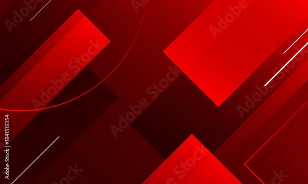 Obraz MIinimal red geometric background. Vector illustration