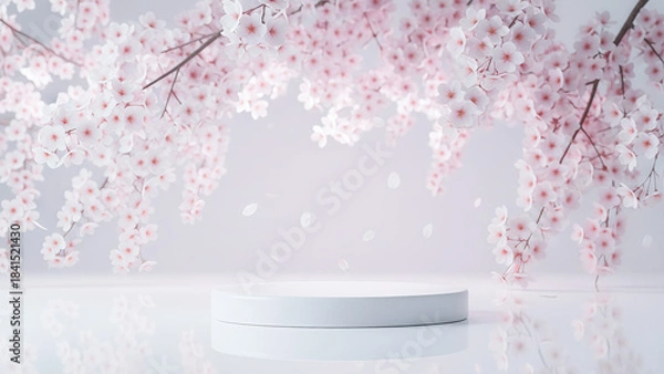 Obraz White podium background with nature.