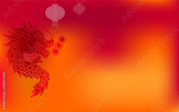 Obraz Chinese New Year background with red and orange gradient