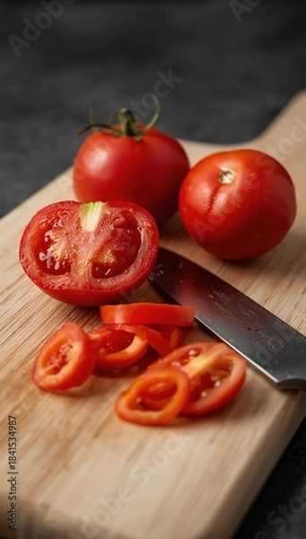 Fototapeta tomatoes on cutting board