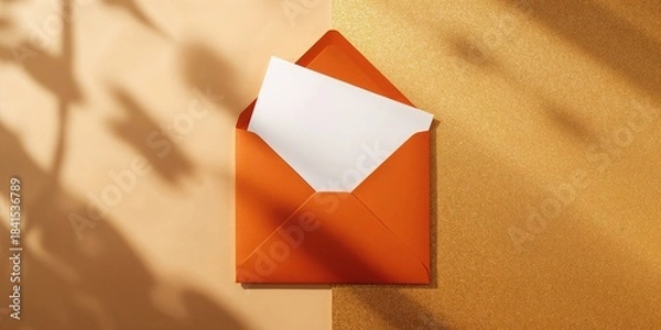 Obraz Manila envelope on a gold background used for secure document storage, file organization, and office correspondence