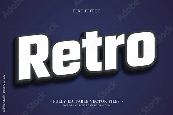 Fototapeta Retro 3D Editable Text Effect