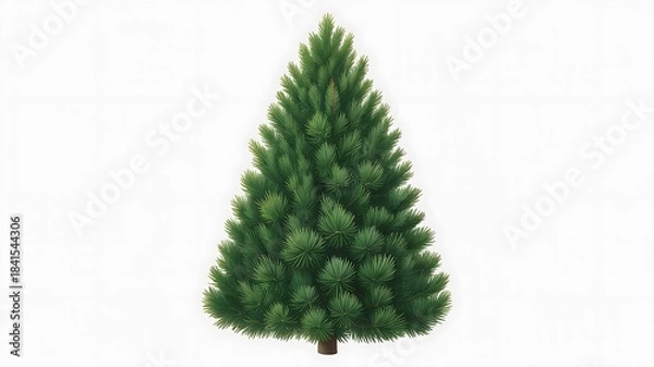 Fototapeta Lush Green Pine Tree Isolated on Transparent Background for Decor