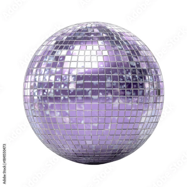 Obraz A reflective sphere covered in small, square mirror tiles, casting light