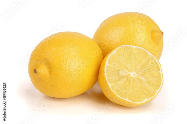 Fototapeta lemon and slice isolated on white background