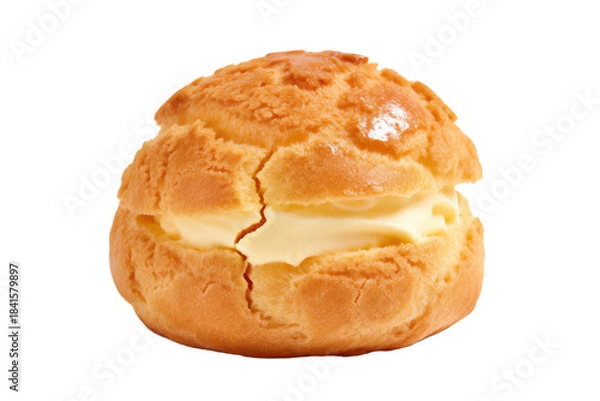 Obraz A delicious cream - filled choux pastry with a crispy outer layer