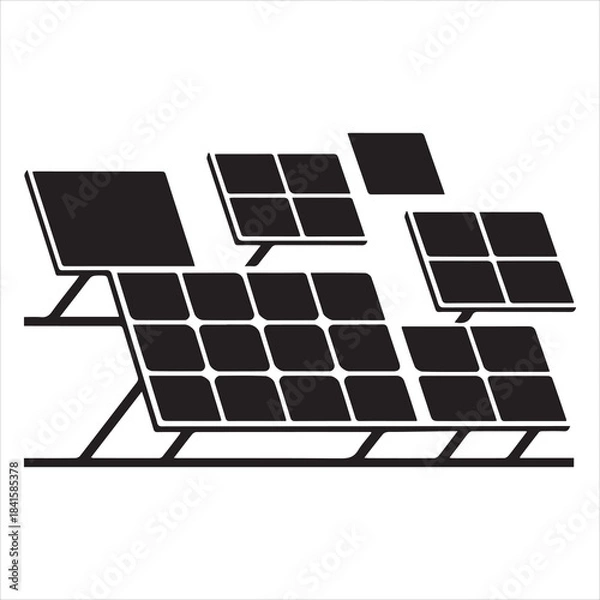 Obraz Eco Friendly Solar Panels Cloud Sky Silhouette