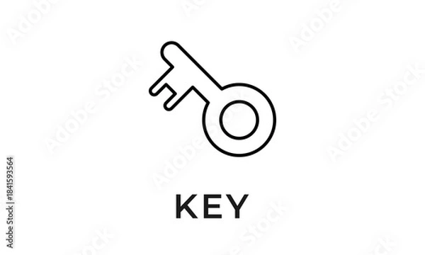 Obraz Key Icon Or Logo Isolated Vector Illustration