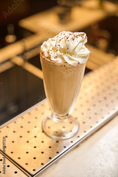 Obraz Creamy drink topped with whipped cream