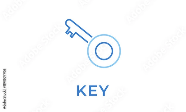 Obraz Key Icon Or Logo Isolated Vector Illustration