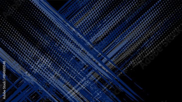 Fototapeta blue color pattern gradient grunge texture background. Dots pop art comics sport style vector illustration Abstract background dark blue with modern corporate concept