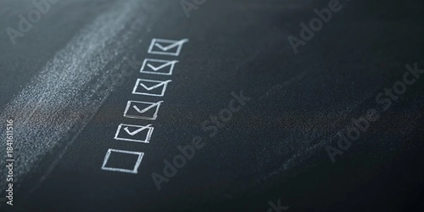 Obraz Detailed macro shot of a document listing work duties and responsibilities, used for agenda planning and progress monitoring in business