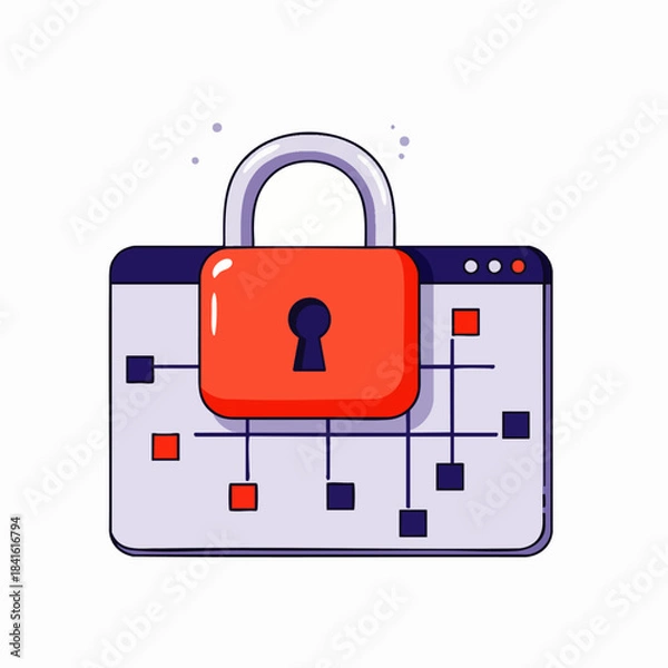 Obraz This vibrant illustration depicts a secure online browsing experience, emphasizing robust data protection and digital privacy for users navigating the internet safely.