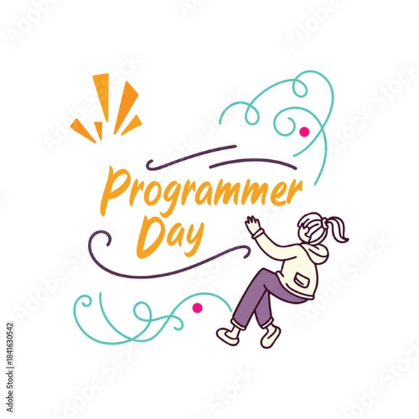 Obraz Programmer Day Fun Female Developer Doodle